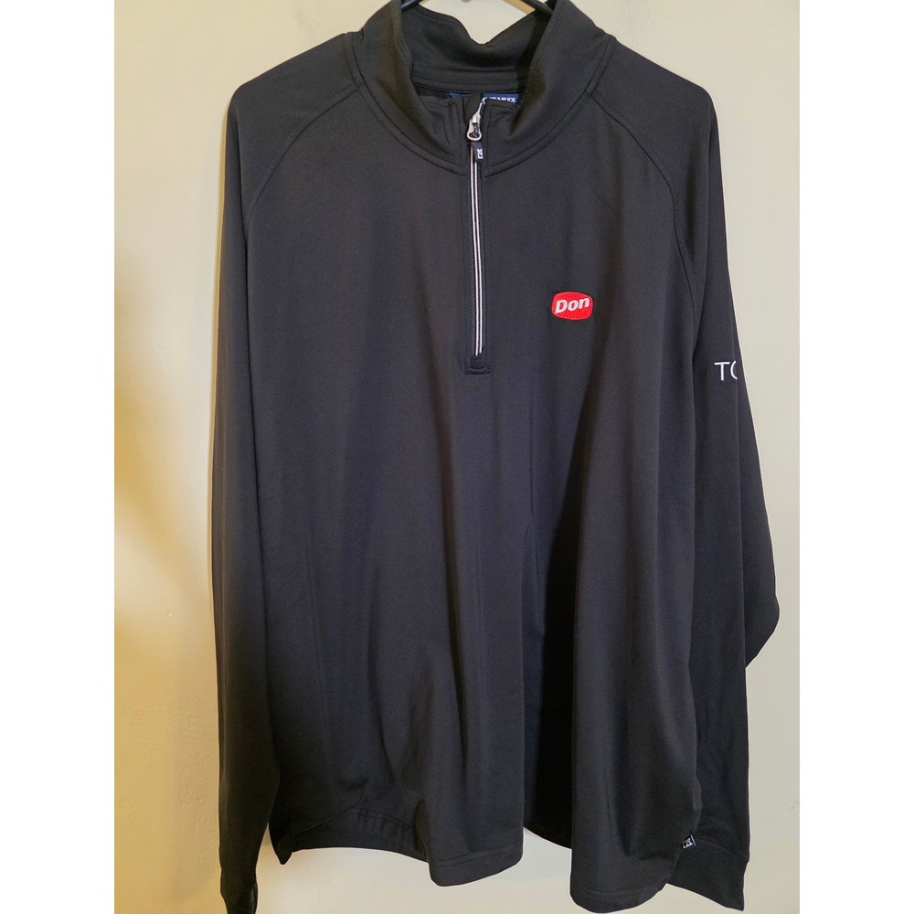 Cutter & Buck Mens‎ XXL Black Quarter Zip Pullover MCK01143 NWT